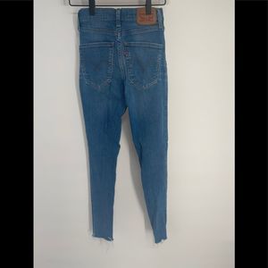 Levi's Jeans Mile High‎ Super Skinny Raw Hem Women Size 25 Blue